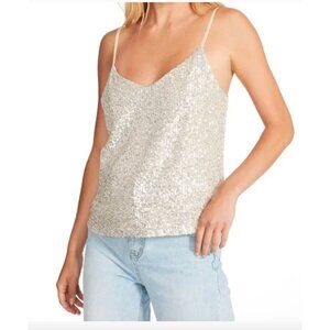 Steve Madden Ivory Hide & Sequin Top SMALL